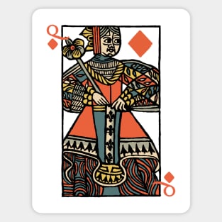 Character of Playing Card Queen of Diamonds Sticker